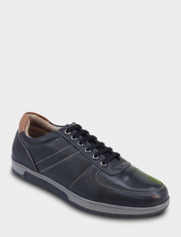 Pegasus Leather Wide Fit Lace Trainer - MJ946